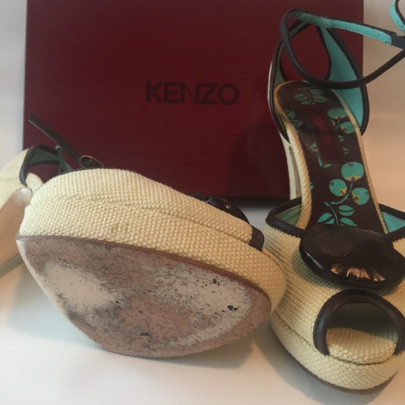 💕Kenzo 3 ½’ Canvas heel open toe shoes *host pick * - Picture 3 of 6